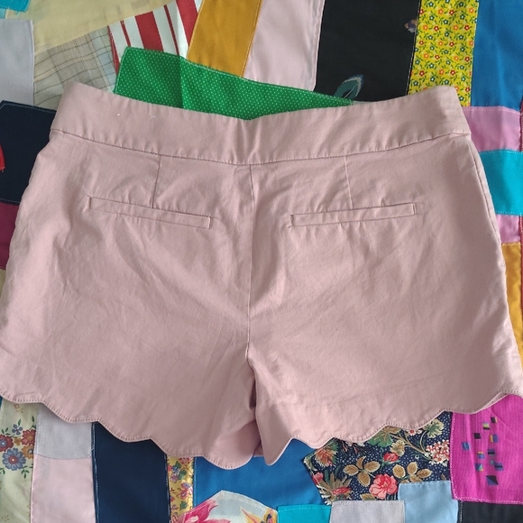 LOFT Light Pink Scalloped Hem High Waist Shorts - Picture 5 of 7